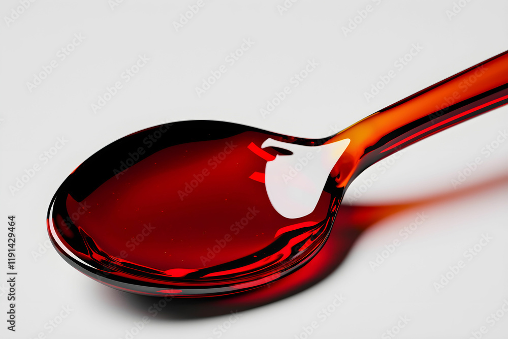 Aufkleber elegant red spoon with smooth curves on a minimalistic background