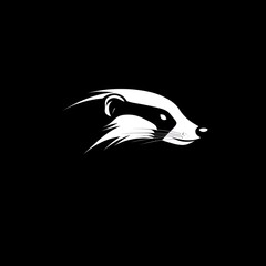 Obraz premium Dynamic Badger Head Silhouette, Night, Motion Blur, Logo Design