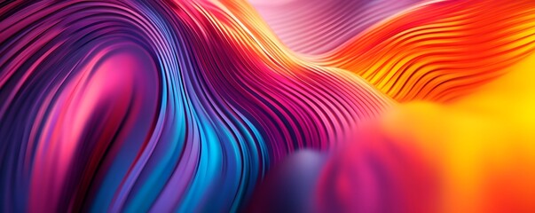 Fototapeta premium Vibrant abstract waves blend colors beautifully in a captivating visual experience.