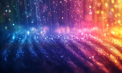 Holographic Light Rays and Abstract Rainbow Streaks Creating a Vibrant and Colorful Scene