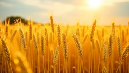 wheat field at sunset