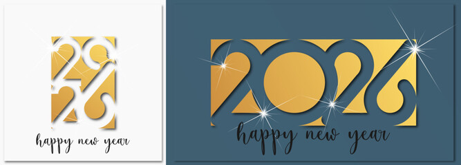 Happy new year - best wishes 2026 with colorful number. Perfect vector for poster banner greeting and new year 2026 celebration.