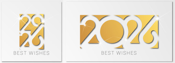Happy new year - best wishes 2026 with colorful number. Perfect vector for poster banner greeting and new year 2026 celebration.
