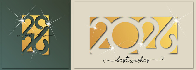 Happy new year - best wishes 2026 with colorful number. Perfect vector for poster banner greeting and new year 2026 celebration.