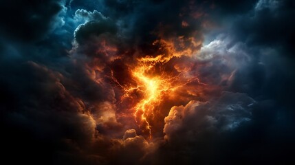 Fiery Celestial Storm: A Dramatic Display of Nature's Power