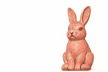 Obraz premium Cute Bunny Sculpture Made from Natural Materials on a White Background