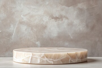 Elegant round surface showcases unique marble texture against so