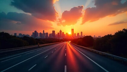 Fototapeta premium sunset over the city