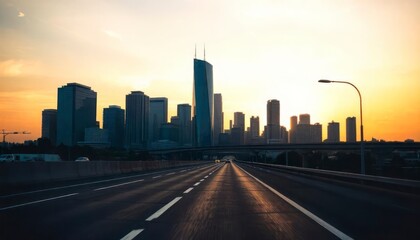 Fototapeta premium sunset over the city