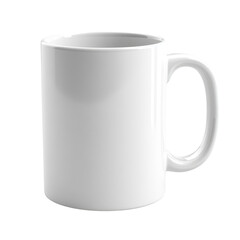 Plain White Coffee Mug Isolated on Transparent Background for Mockup Use