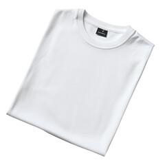 Plain White T-Shirt Isolated on Transparent Background for Clothing Mockup