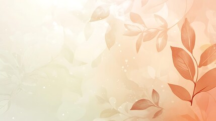 Delicate Peach Colored Leaves Abstract Background Design