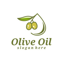 Olive Oil logo design vector illustration. Olive Oil logo concept template
