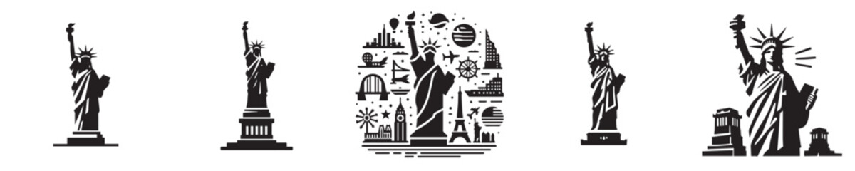 vector collection of statue of liberty silhouettes © sarah16blakeyxh2