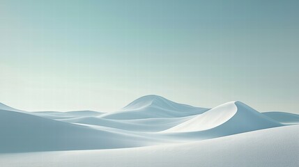 Serene winter horizon snowy mountains beneath a soft sky