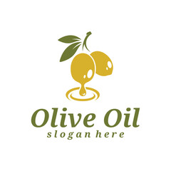 Olive Oil logo design vector illustration. Olive Oil logo concept template