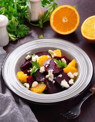 Generated image Vibrant Beet and Orange Salad with Feta