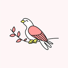 illustration of a dove perched on a stalk