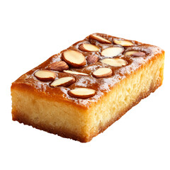 Delicious Almond Topped Dessert Isolated on Transparent Background
