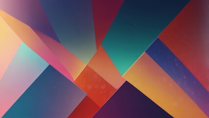 Obraz premium 3d render, abstract geometric background, translucent glass with colorful gradient, simple square shapes