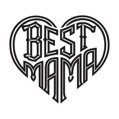 typography design best Mama white background