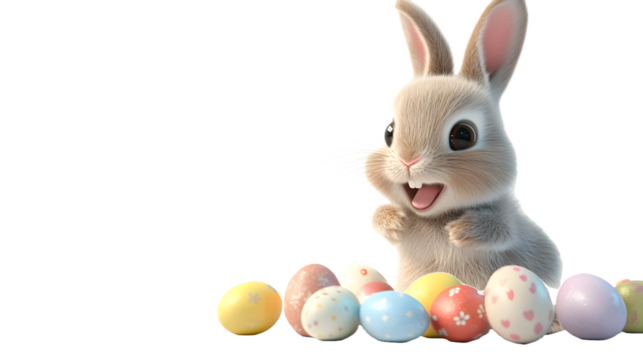 rabbit in front of him eggs 