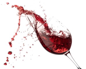 red wine pouring into glass