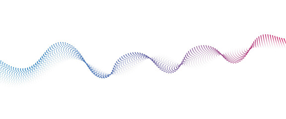Flowing Dot Wave halftone gradient pattern on transparent background	
