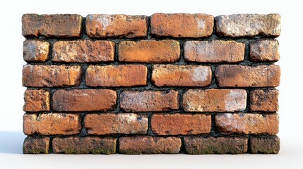 Fototapeta premium Aged Brick Wall Texture: A Detailed 3D Render of a Rustic Brick Wall Surface