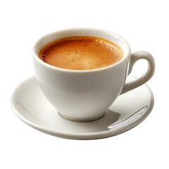 Obraz premium Isolated White Coffee Cup with Espresso on Transparent Background