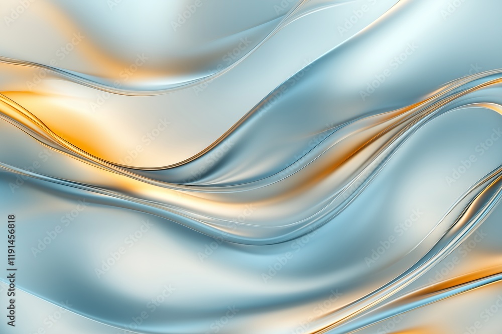 Poster abstract waves in soft colors merge with fluid forms creating balance. abstract forms and waves blen