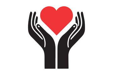 Heart in hands icon