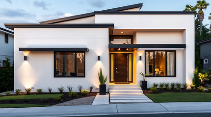 Modern White House Exterior: Contemporary Home Design and Architecture