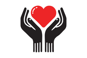 Heart in hands icon