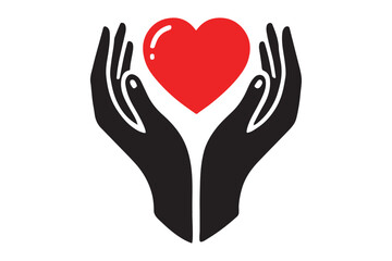 Heart in hands icon