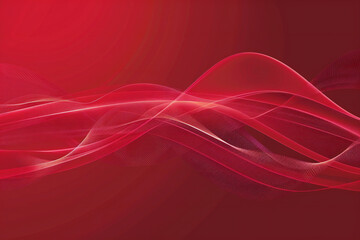 Abstract Red Background with Glowing Waves, Light Trails, and Shimmering Particles for a Digital Fantasy Design