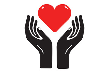 Heart in hands icon