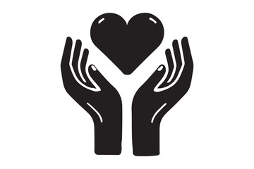 Heart in hands icon