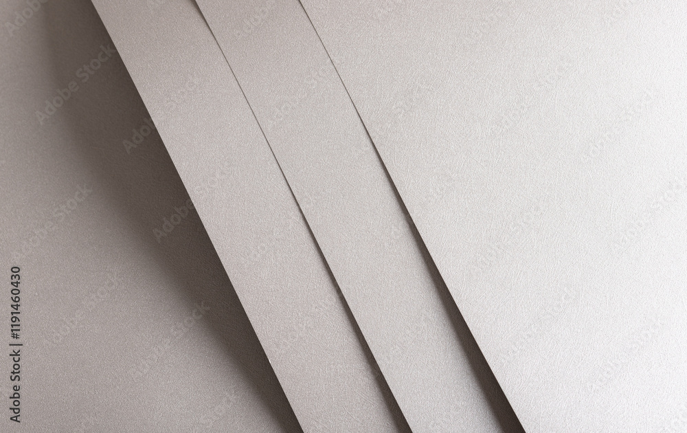 Poster platinum gray paper background with overlapping diagonal layers and a pearlescent, glossy finish. li