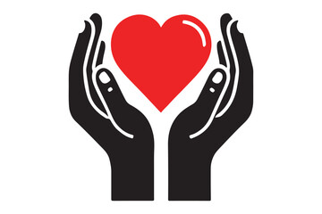 Heart in hands icon
