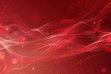 Fototapeta premium Abstract Red Background with Glowing Waves, Light Trails, and Shimmering Particles for a Digital Fantasy Design
