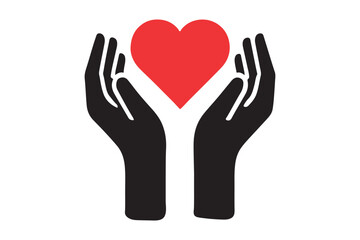 Heart in hands icon