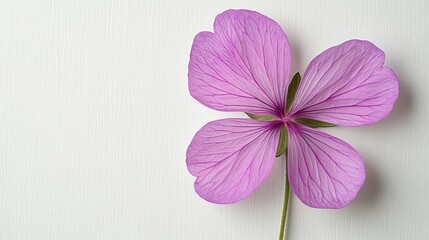 Obraz premium Delicate Pink Flower on a Soft Cream Background with Texture