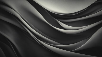 Fototapeta premium Abstract grayscale flowing fabric waves.