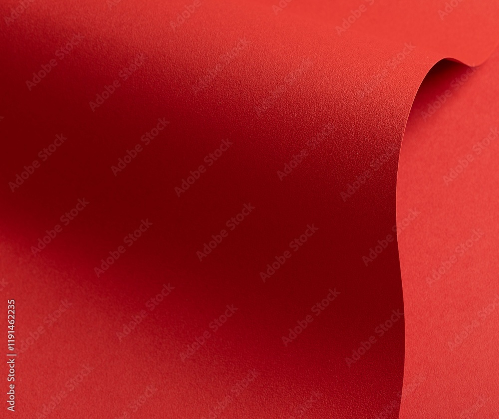 Poster Red paper background with fiery tones and flowing curves. Vibrant and warm, featuring smooth textures and deep shadows for an artistic and striking dynamic composition.