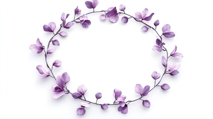 Obraz premium Gigapixel art modern floral wreath on bright circular background