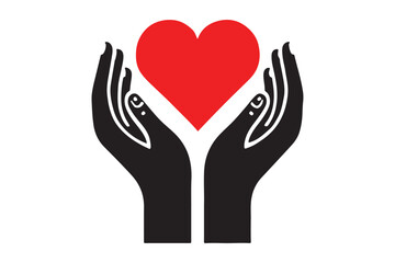 Obraz premium Heart in hands icon
