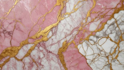 Marble texture abstract background, pink, white and gold colors, veining pattern throughout, luxurious and sophisticated