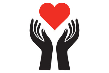Obraz premium Heart in hands icon
