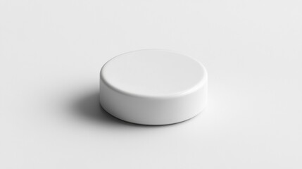 Minimalist White Circular Object on Smooth Surface